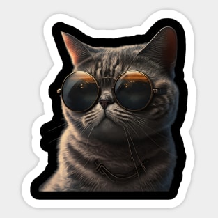 Cat Wearing Sunglasses Sticker